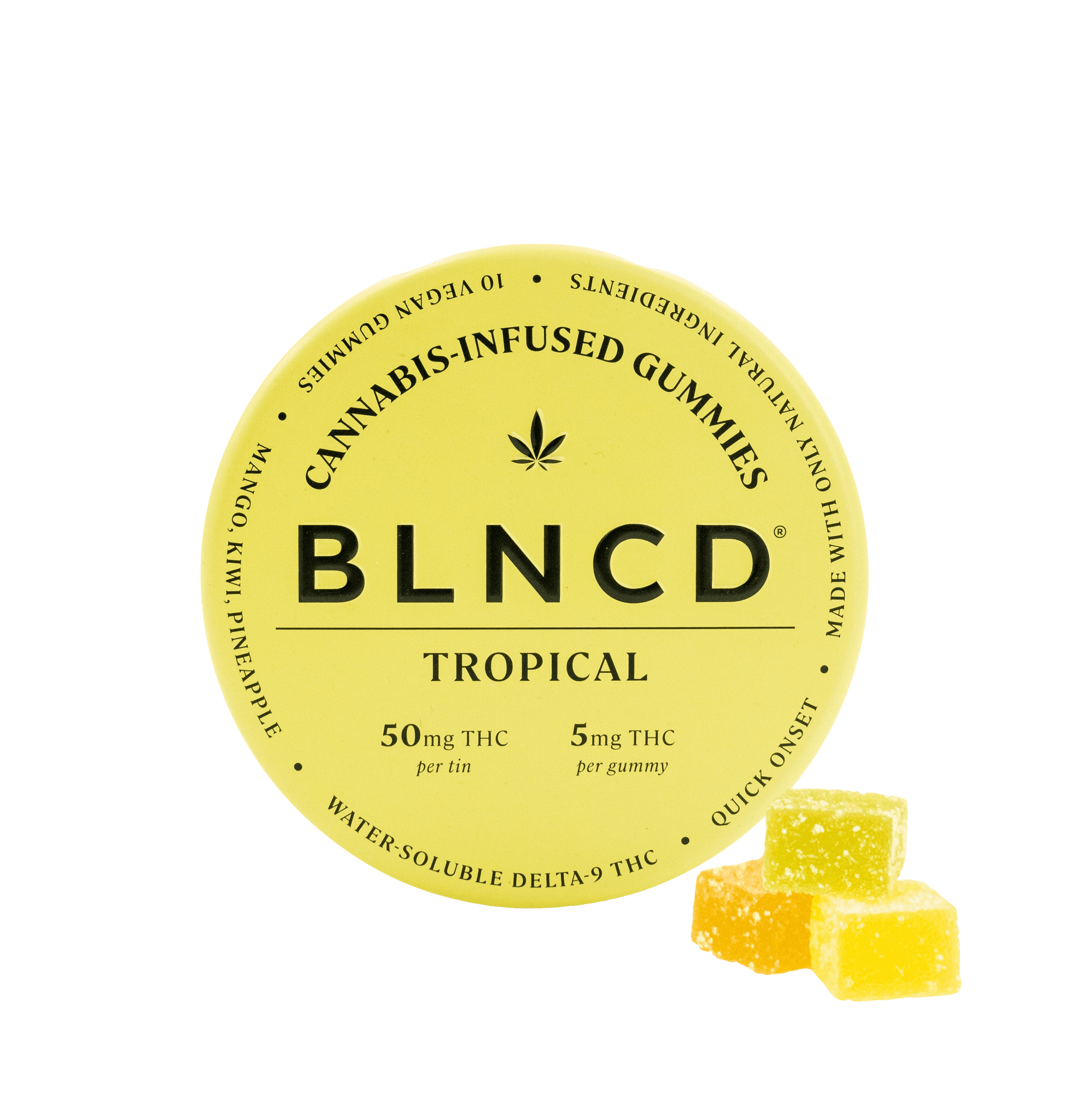 BLNCD - Delta 9 Water Soluble Gummies Tropical 10ct 50mg - Smokeless - Vape and CBD