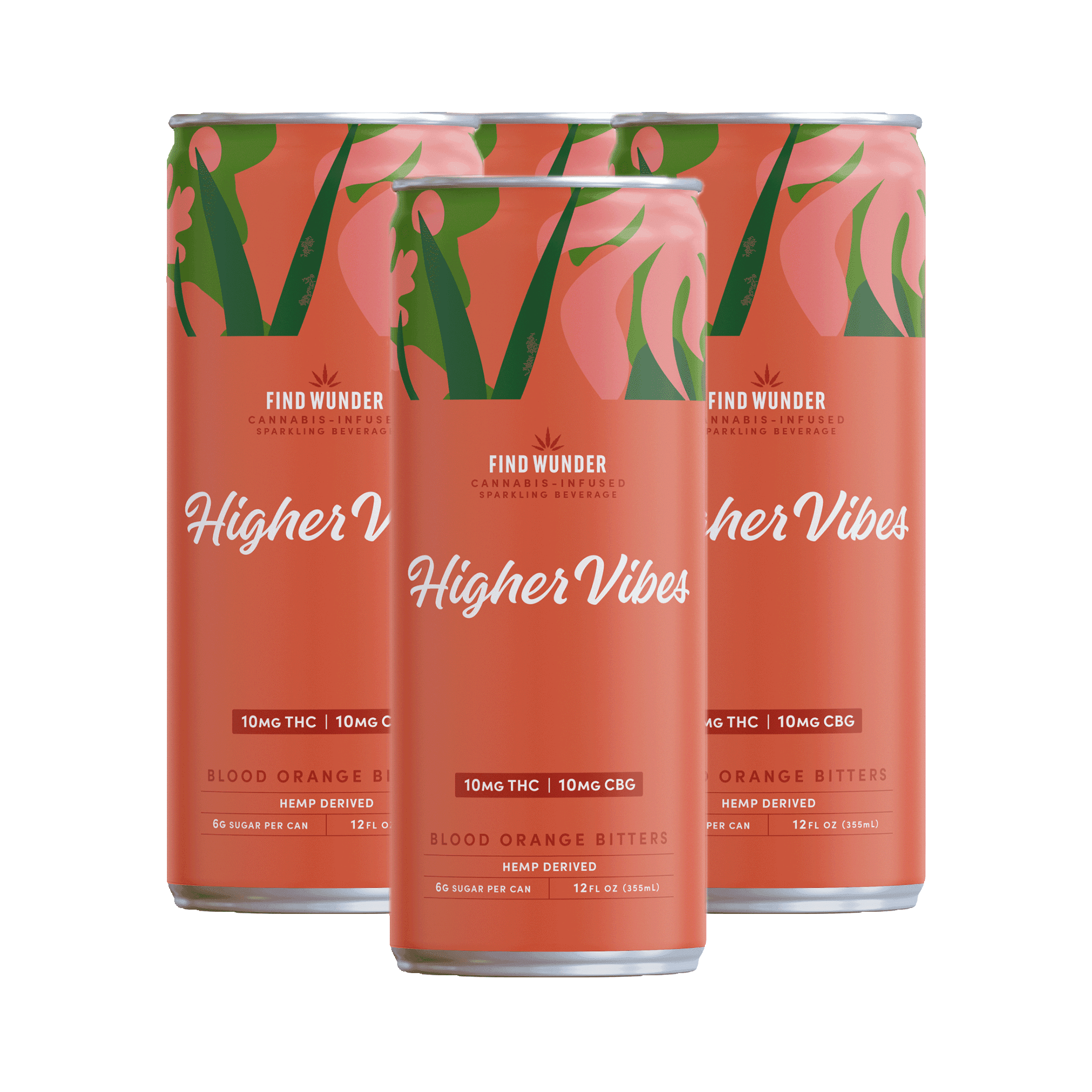 Wunder Higher Vibes Blood Orange Bitters THC Seltzer 10mg - Smokeless - Vape THC CBD