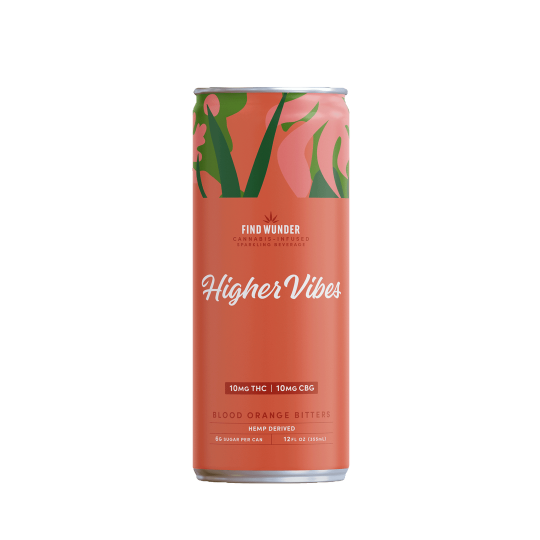 Wunder Higher Vibes Blood Orange Bitters THC Seltzer 10mg - Smokeless - Vape THC CBD